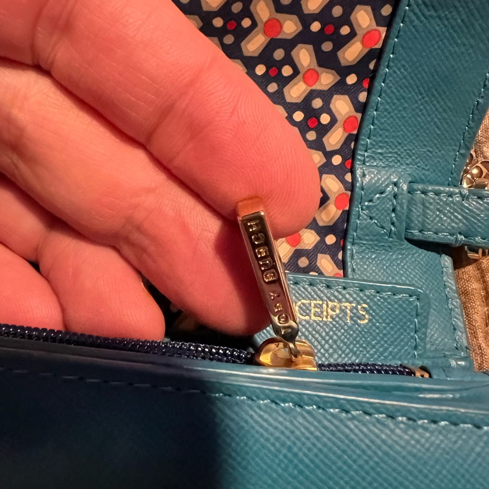 Tory Burch crossbody/clutch dustbag included turquoise handbag - Picture 3 of 11